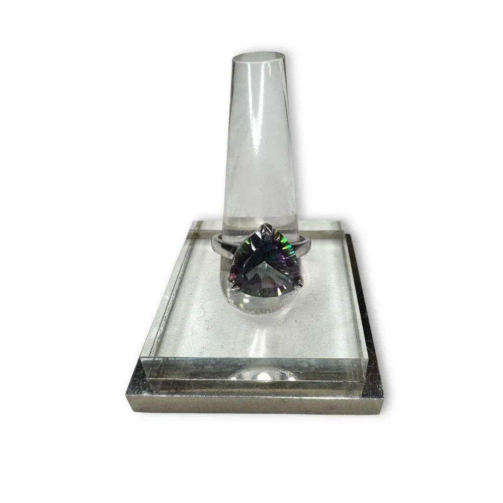 Mystic Topaz Sterling Silver Ring Size 8.25 - Picture 1 of 12